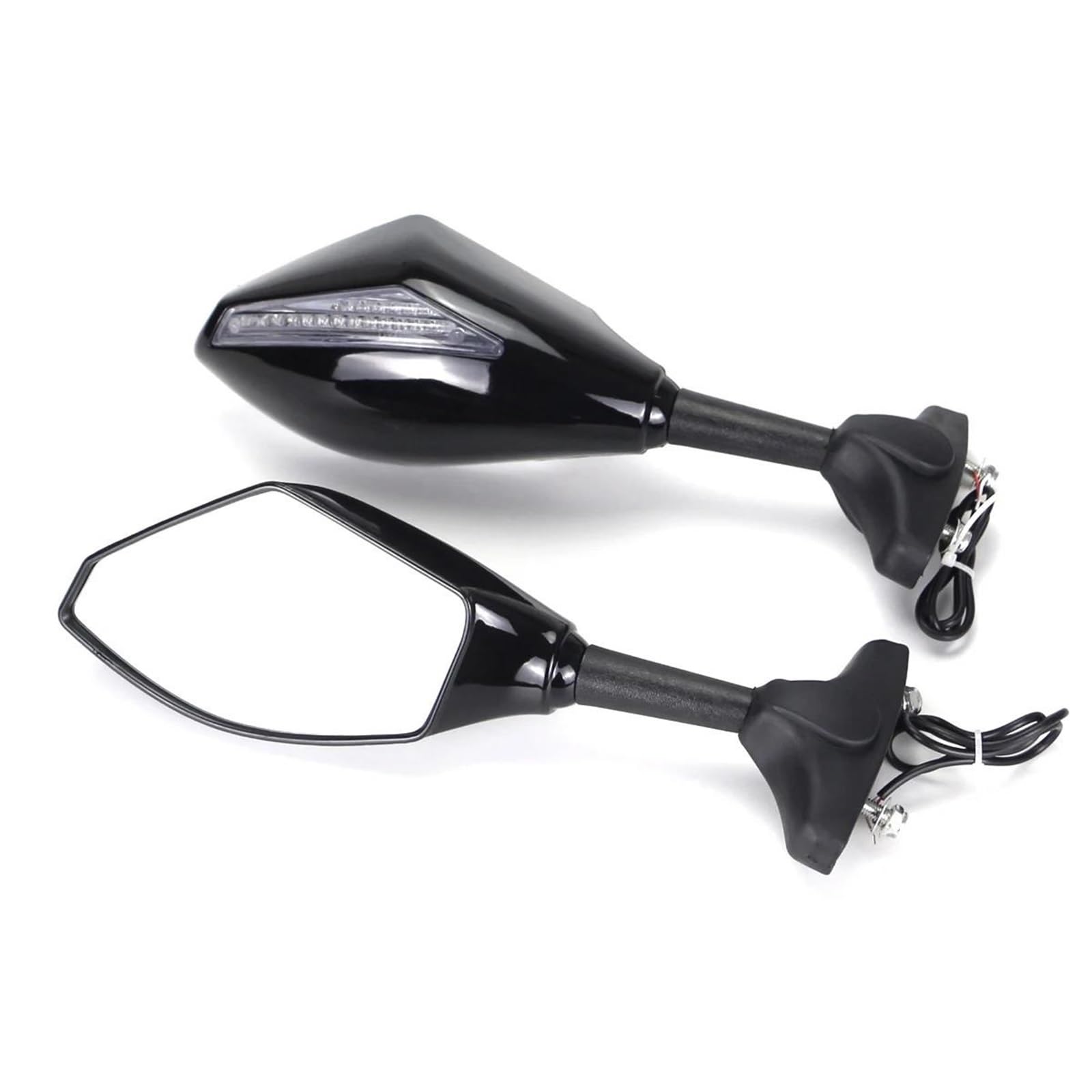 Specchietti Retrovisori Moto Con Indicatori Di Direzione Per Ninja 500R Per 650 Per ER6F Visualizza gli specchi(Black-Clear)