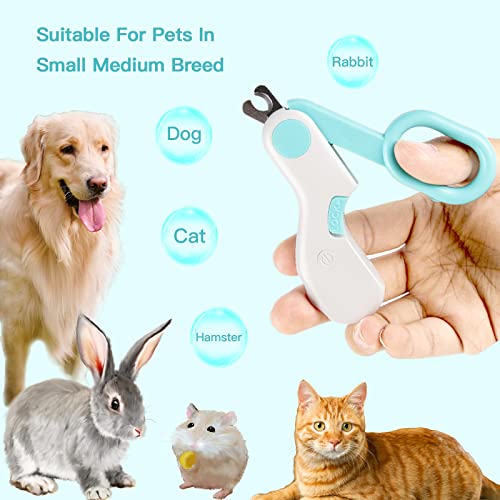 Qiqamole Dog & Cat Nail Clippers And Trimmers, Dog Nail Clippers With Led Light For Pets (Blue) #TOP5