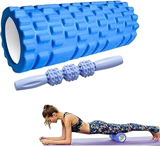 Rullo e Barra Massaggio Muscolare. Fitness Rullo in Schiuma. Eva Foam Roller. Alleviare il Dolore, Allenare i Muscoli, Massaggio della Schiena, Gambe. 33x14cm