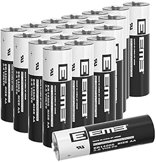 EEMB AA 3.6V Lithium Battery ER14505 Li-SOCL 2600mAh Non-rechargeable Battery 3.6Volt Lithium Thionyl Chloride Batteries UL Certified - Single use(20)