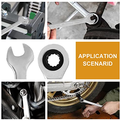 Phituoda 2Pcs 10Mm Ratcheting Wrench, Cr-V Steel Reversible Ratcheting Wrench,Sae And Metric 72 Teeth Ratchet Wrench,4°Movement Ratcheting Combination Wrench #TOP6