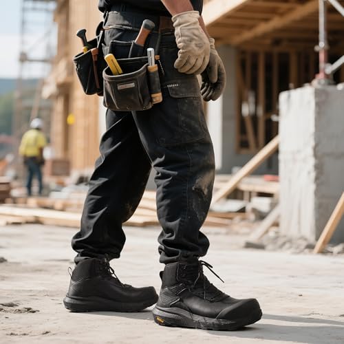 Image of NORTIV 8 Composite Toe Boots for Men - Waterproof Lightweight Non-Slip ASTM F2412-24 & ASTM F2913-24 Safety Work Boots for Warehouse & Construction, VaporGuard-Nano