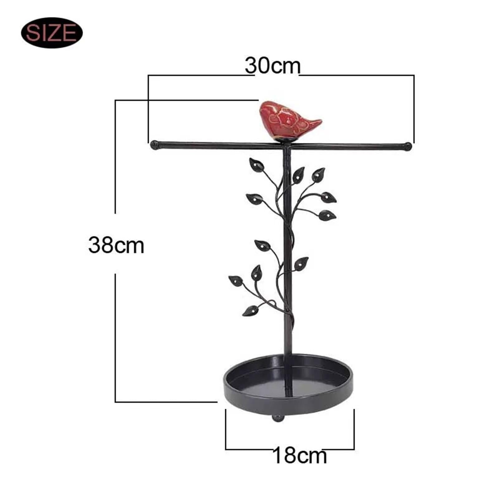 Stojak na biżuterię Jewelry Necklace Stand Metal with Bird Decor Stojak na naszyjnik