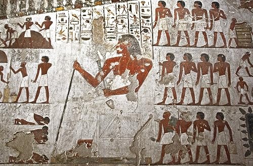 Tableau déco d'Égypte antique : toile tombeau de Rekhmirê 60x90cm pour salon