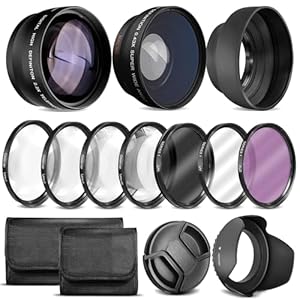 Ultra Deluxe Lens Kit for Canon Rebel T3, T5, T5i, T6, T6i, T7, T7i, EOS 80D, EOS 77D Cameras with Canon EF-S 18-55mm is II Lens – Includes: 7pc 58mm Filter Set + 58mm Wide Angle and Telephoto Lens