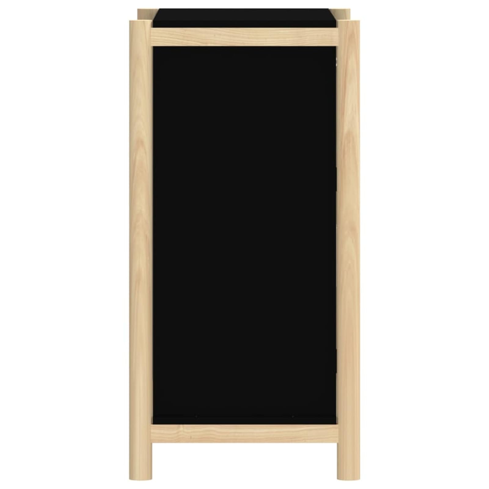 Kredens czarny, 62 x 38 x 75 cm, materiał drewnopochodny z litego drewna sosnowego – stabilna szafka do salonu do dekoracji i przechowywania