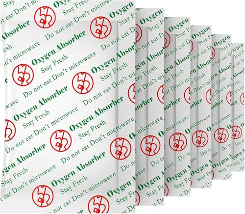 MakMeFre 20cc(300er-Pack) Lebensmittelqualität Sauerstoffabsorber Pakete für hausgemachte ruckartige und langfristige Lebensmittelaufbewahrung mit Sauerstoffanzeige im Vakuumbeutel und 3-facher
