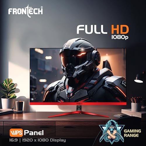 Image of FRONTECH Gaming 24 Inch LED Monitor| Refresh Rate 180Hz, IPS Panel | Full HD 1080p, Bezel Less Design | HDMI & VGA Ports (MON-0075, Black & Red)