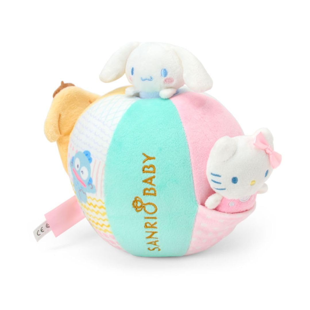 Sanrio Baby Washable Fabric Ball Rattle Polyester White 4.7in Baby Toy