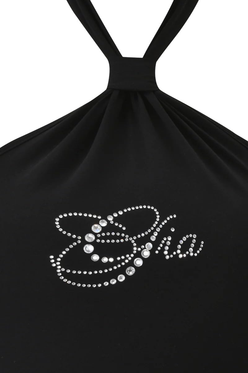 I.AM.GIA Women's Rowan Halter Neck Rhinestone Top