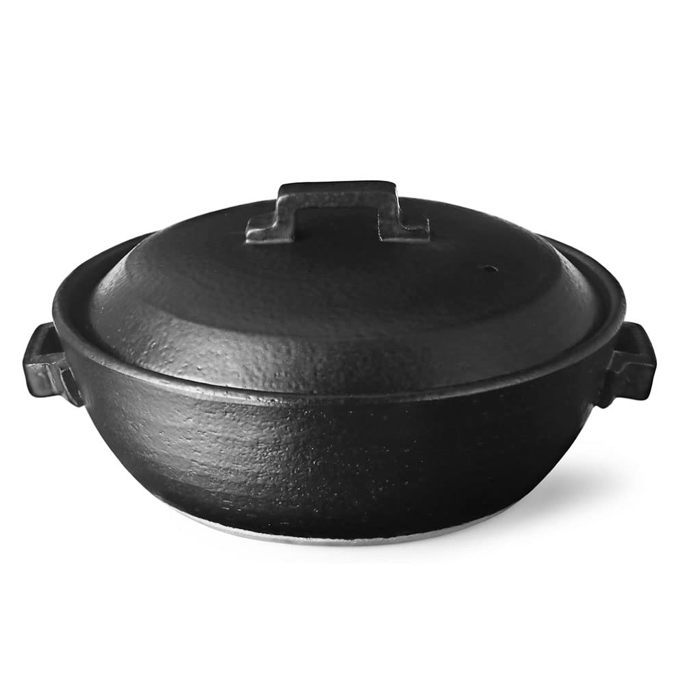 &NE NMT-031-BK Banko Ware Pot IH 200V Oven Range Compatible No. 8 Black