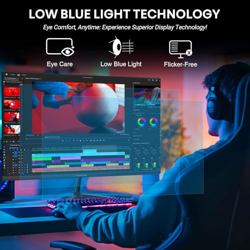 Image of XUNDEFINED 24 Inch 144Hz Gaming Monitor with Speaker, FHD(1920 x 1080) Frameless IPS Computer Monitor with Freesync, 100% sRGB, Low Blue Light, VESA, HDMI, VGA Port for Gaming, Home Office Working