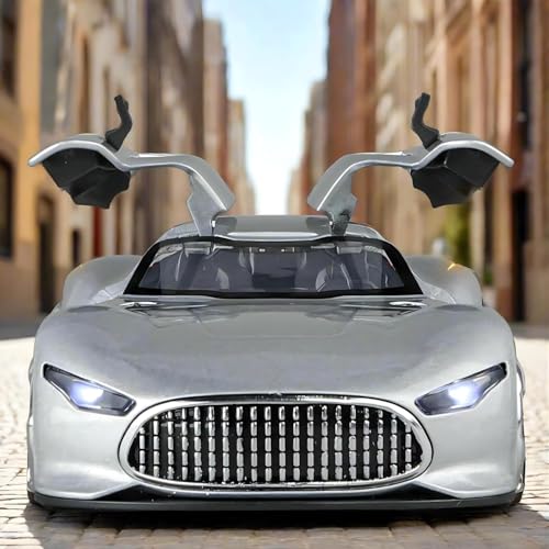 Image of Shot and Best Pull Back Die Cast Sports Car Toy, Metal Racing Car Model with Gullwing Doors, Realistic Collectible Vehicle, Gift Toy for Kids Boys Girls
