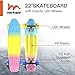 M Merkapa Skateboards with Colorful LED Skateboard Wheels - Great Skateboards for Kids to Adults, Beginners to Skateboarders(Multi-Colored)