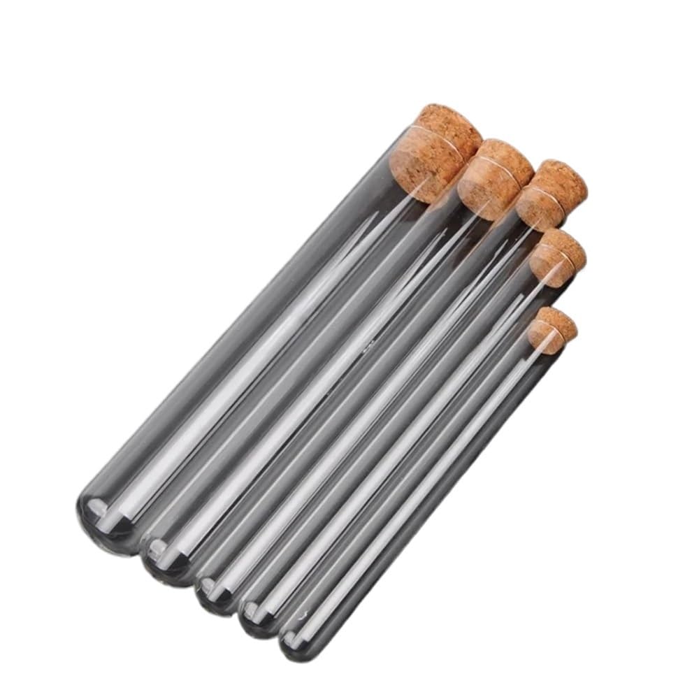 Szklane probówki, Szklane probówki z korkami okrągłym dnem, opakowanie 24 różnych rozmiarów(30x150mm)