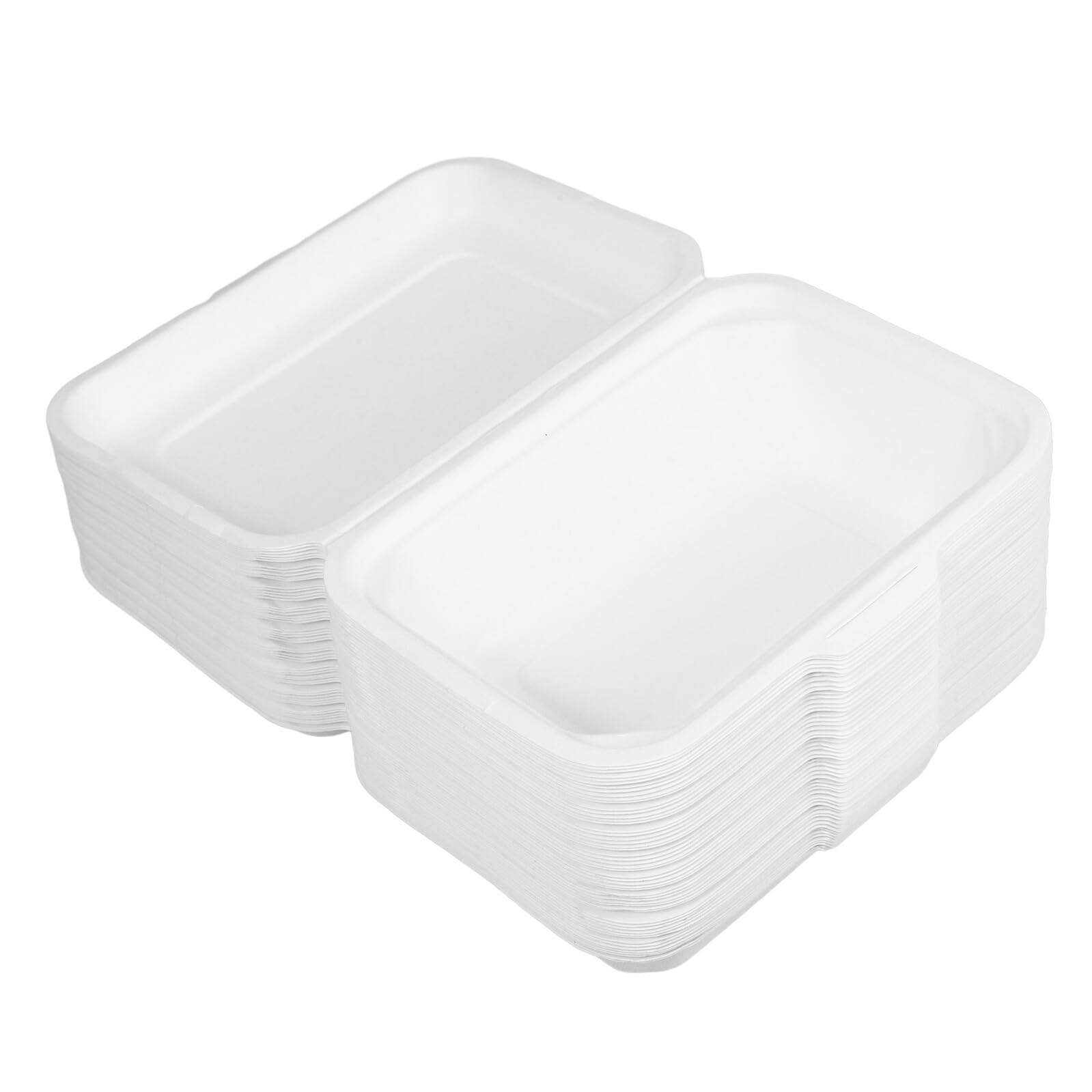 Scatole Porta Pranzo Usa e Getta 50 Pezzi in Carta Biodegradabile da 600ml per Asporto e Confezionamento Dolci Colore Bianco