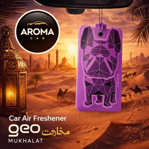 Image of Aroma Car Perfume Hanging Car Air Freshener, Geo Dog Mukhalat (Pack of 3)