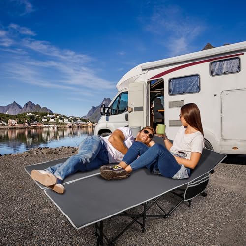 Image of REDCAMP 2 Person Oversize Camping Cots, 56'' Extra Wide Sleeping Cots