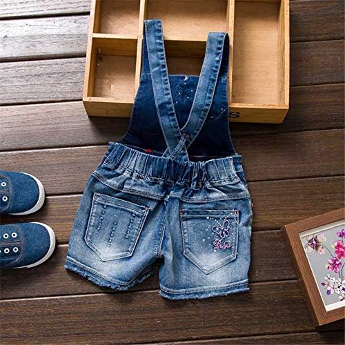 Yao Summer Little Girls Cotton Denim Bib Braces Rompers - Image 3