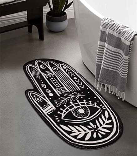 LIVEBOX Kids Runner Rug 2'x4.3',Palmistry Washable Rugs for Kids Room, Black Evil Eye Non-Slip Children Play Carpet for Bedroom,Cute Ultra Soft Baby Nursery Rugs for Bathroom Playroom Dorm