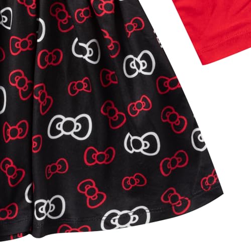 Hello Kitty Sanrio Girls 2 Pack Long Sleeve and Short Sleeve Dresses for Toddlers and Big Kids4