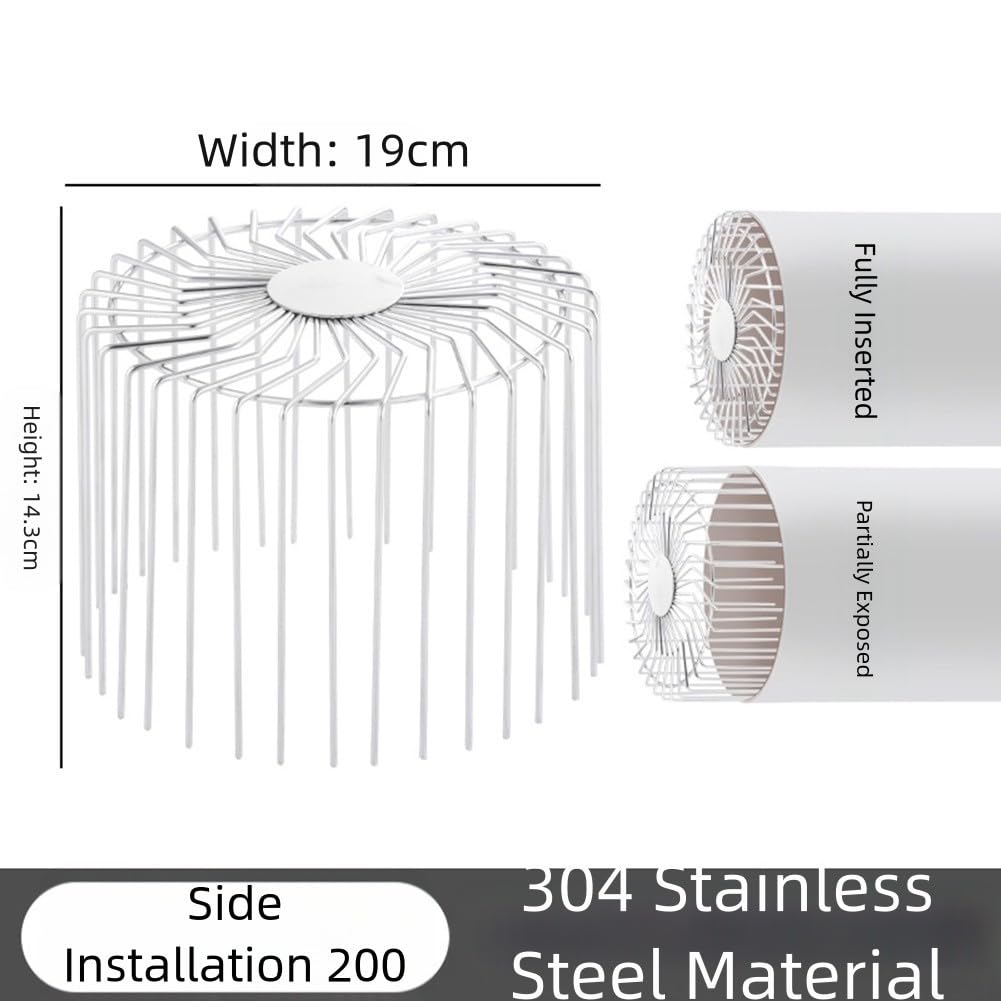 Dachablauf Filter Rostschutz Gitter Laubschutz für Fallrohr 50-200mm Regenrinne Entlaubungssystem Silber(200mm tube)