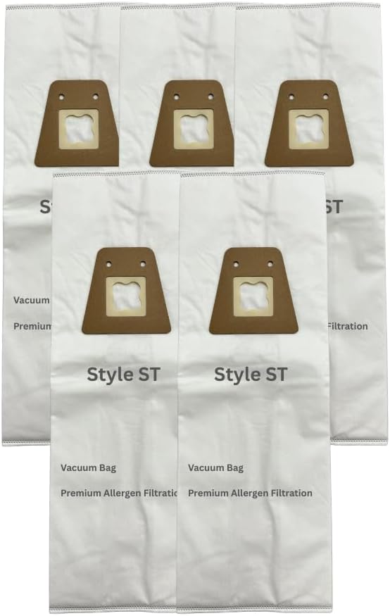 VacBagsUSA HEPA Vacuum Cleaner Bags Compatible with Eureka Sanitaire ST 5Pk | Premium Multi-Layer HEPA Bags for Eureka Sanitaire Style ST Vacuums - Models SC895, SC688, SC888 & SC889; OEM Part# 63213B