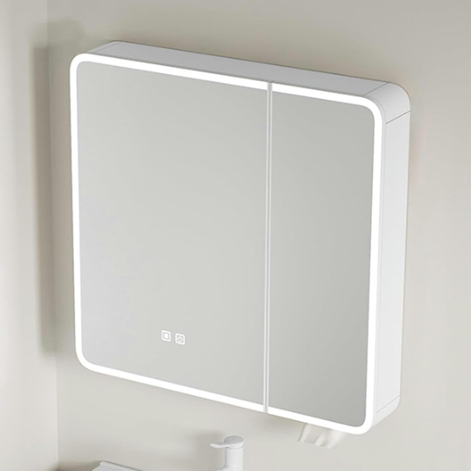 Organizador de botiquín de baño con espejo LED antivaho de pared