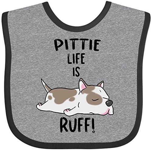inktastic Pittie Life Is Ruff Spotted Pit Bull Baby Bib
