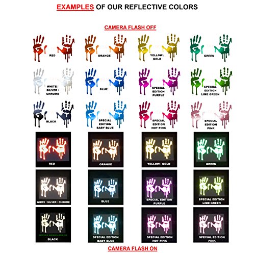 Image of customTAYLOR33 Custom Text High Intensity Grade Reflective Decals for Helmet Visors (Many Color Options, Sold as Pair)