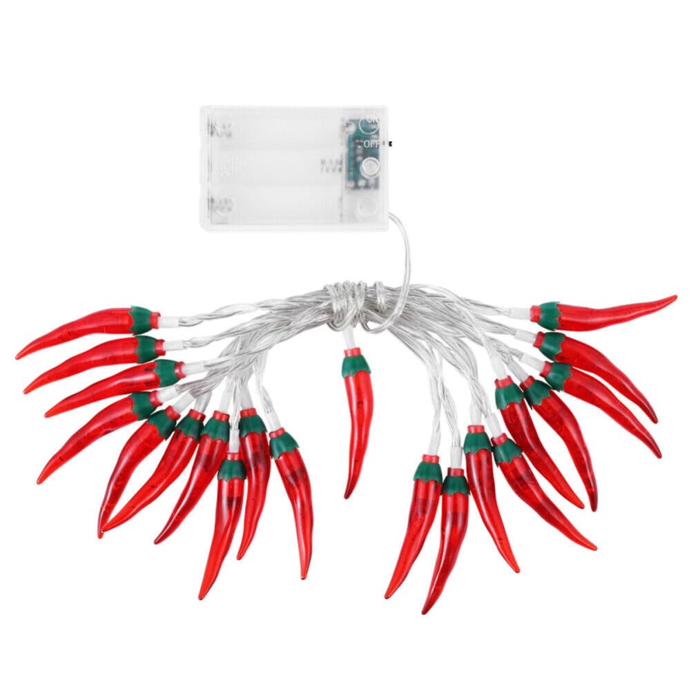 anso Red Chili Lights Camping Pepper LED Curtain Bedroom Christmas Halloween Easter String Light