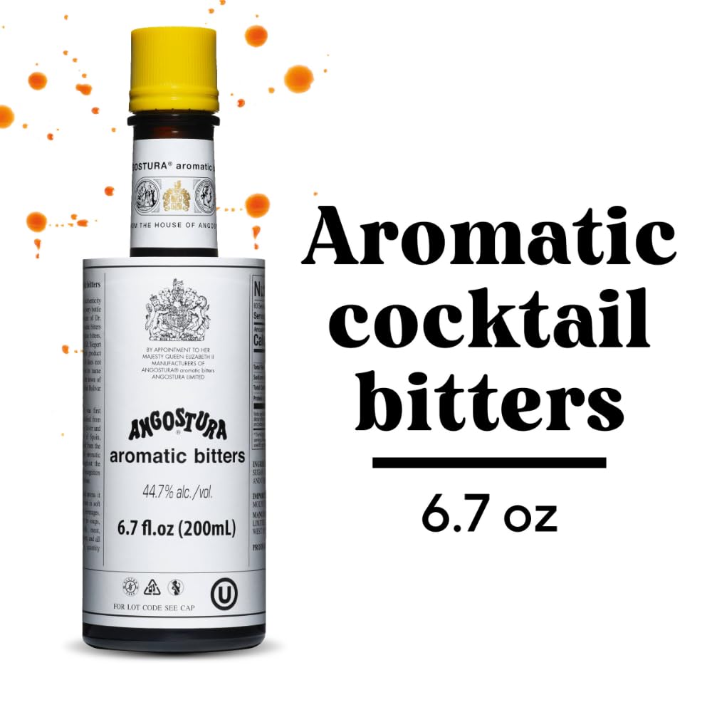 Angostura Aromatic Bitters - 200 ml - 44.7% Vol - Bitter Concentrado de Hierbas y Especias - Producto Original Desde 1824 - Ideal para Cocteles y Vermut - Hecho en el Caribe