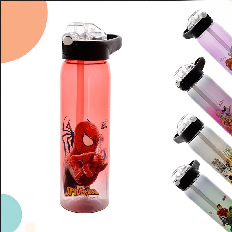 Image of SKi Homeware Impact Sipper Water Bottle, for School, Sports, Trek, Travel | Teens and Kids of all age groups | Leakproof, Light Weight, Pop-up Sipper with Handle, 750 ML, Spiderman