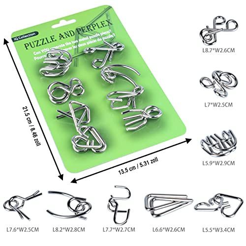 Qanmua 24 Stück Knobelspiele Set, 3D Brainteaser Metall Puzzle IQ Spiele für Kinder, Erwachsene und Studenten - Geduldspiele und Puzzle Ring Geschenke