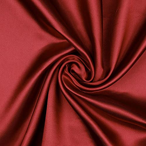 Tissu en satin liquide bordeaux haut de gamme, étoffe fluide de 10m x 145cm