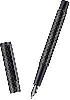 Vista 7 de HONG DIAN Pluma estilográfica 1861, punta de hoja larga, diseño de acero inoxidable plateado con convertidor y estuche de metal