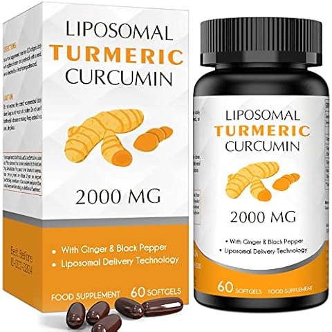 MVDIS_UP Liposomal Turmeric Curcumin 95% Curcuminoids 2000mg with Black Pepper for Best Absorption, Anti-Inflammatory Joint Relief, Turmeric Supplement 60 Softgels (Pack of 1) Cover