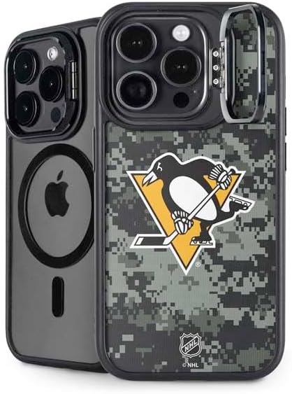 Skinit Kickstand Phone Case Compatible with iPhone 16 Pro Max - Officially Licensed NHL Pittsburgh Penguins Jersey Design