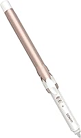 Conair Double Ceramic 1-Inch Long Barrel Curling Iron for Frizz-Free Classic Curls & Loose Waves - White/Rose Gold
