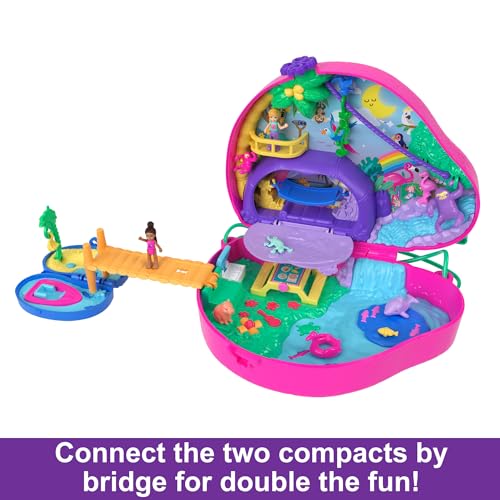 Polly Pocket Playset and Travel Toy with 2 Micro Dolls and 12 Accessories, Animal Toy, Sloth 2-in-1 Purse Compact, HRD40 - Image 4