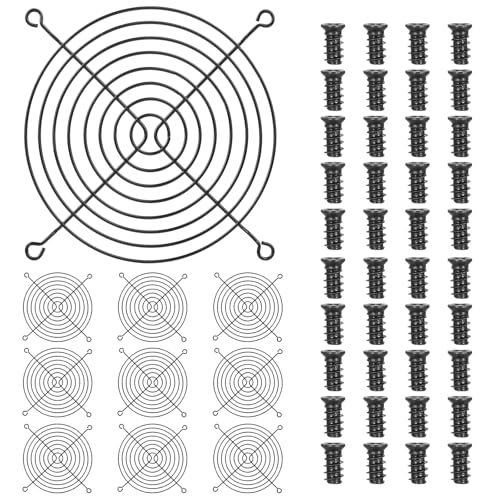 10 Pcs Rejillas para Ventilador de 120 mm, Rejillas Filtros para Ventilador de Caja, Protector Metálico de Dedo, Cubierta Protectora Antipolvo para Ventiladores de CPU, PC, con 40 tornillos