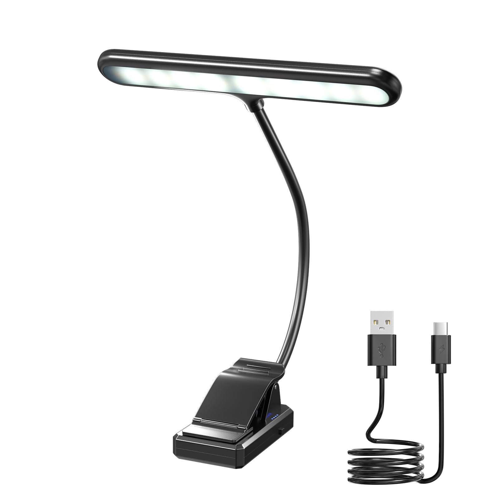 Klarlight Music Stand Light - 27 LED Piano Light, USB Rechargeable, 4 Color Temperatures, 3 Dimmable Levels for Piano, Sheet Music, Guitar, Sewing