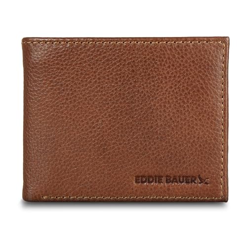 Portefeuille à rabat en cuir Eddie Bauer, l'élégance du logo signature pour homme