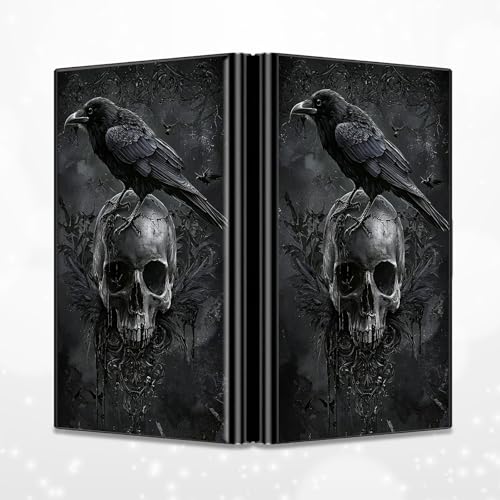 Slim Credit Card Holder, Crow Skull RFID Blocking Metal Wallet for Men & Women, Aluminum Minimalist Hard Case Pocket-Sized Business Cards Organizer (Fits Up to 10 Cards)4