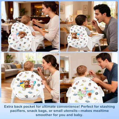 Image of for IKEA High Chair Cushion,with High Chair Pocket Pouch(Aviation)