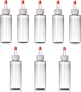 Plastic Squeeze Bottles - (8-Pack) of 4 Oz Translucent Small Squeeze Bottles with Yorker Red Cap,Multi Purpose Bottles for Food/Crafts Any DIY Liquid Products BPA-Free Dispensing Bottles