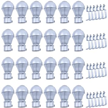Jay Khodiyar Stainless Steel Curtain Bracket Set of 12 (24 Piece) Curtain finials/Curtain Accessories/Curtain Fittings Curtain Bracket