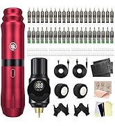 TATELF Rotary Tattoo Pen Set - Komplettset Mit 20 Nadeln & 10 Farben Für Anfänger