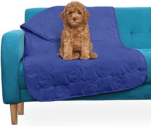 Pawsee Waterproof Dog Blanket, Pet Puppy Cat Fleece Sherpa Sofa Throw Blanket Cushion Mat for Bed Car Seat Furniture Protector Cover Medium 125 x 75 cm Grey