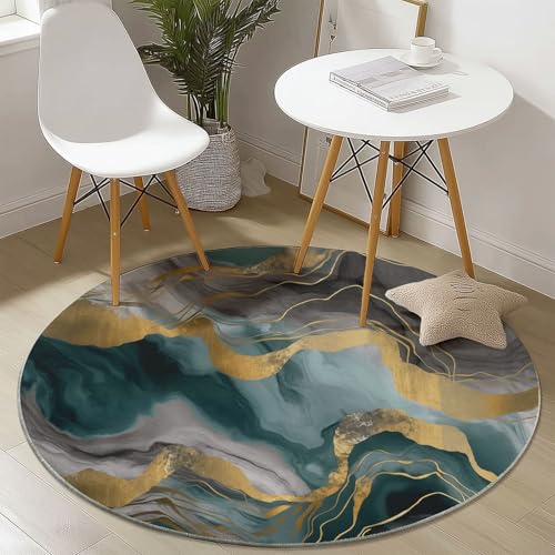 Tapis rond lavable en machine 180cm carpette douce salon - 7